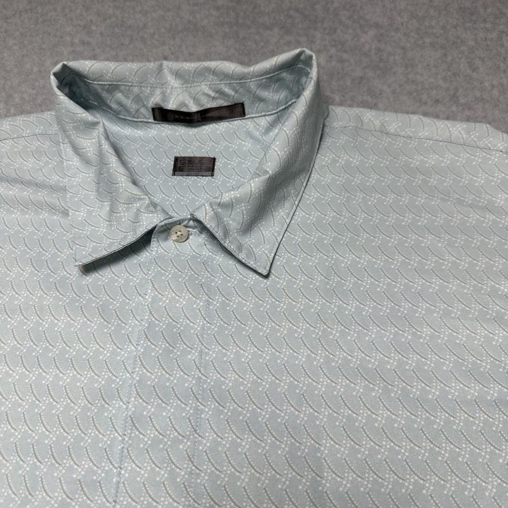 Nike Tiger Woods Aqua Golf Polo Men's size 2XL Fish Scale Pattern Dri-fit